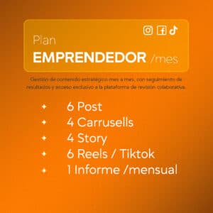 plan de contenido para emprendedores mensual - Liucreativo Chile