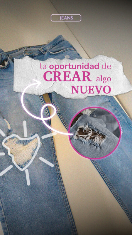 zurcido visible en jeans